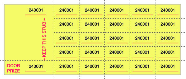 Chinese Auction Tickets - Yellow - 500 Count