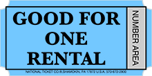 Good For One Rental - Blue - 2000ct Roll
