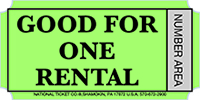 Good For One Rental - Green - 2000ct Roll