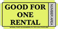 Good For One Rental - Yellow - 2000ct Roll