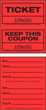 Raffle Ticket - Ticket - Red - 2000ct Roll