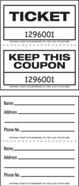 Raffle Ticket - Ticket - White - 2000ct Roll