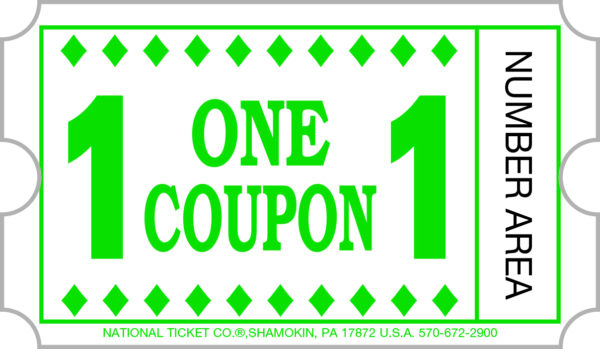 Redemption Ticket - Green - 100,000 Count