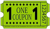 Redemption Ticket - Green - 20,000 Count