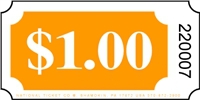 Roll Ticket - $1 - Orange - 2000ct Roll