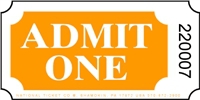 Roll Ticket - Admit One - Orange - 2000ct Roll