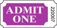 Roll Ticket - Admit One - Purple - 2000ct Roll