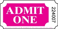 Roll Ticket - Admit One - Rhodamine Red - 2000ct Roll