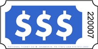 Roll Ticket - Dollar Signs - Blue - 2000ct Roll