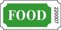 Roll Ticket - Food - Green - 2000ct Roll
