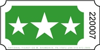 Roll Ticket - Stars - Green - 2000ct Roll