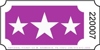 Roll Ticket - Stars - Purple - 2000ct Roll