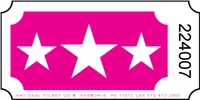 Roll Ticket - Stars - Rhodamine Red - 2000ct Roll