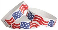 Stub Tyvek Wristbands - American Flag - 1000ct Box