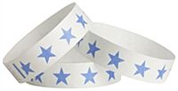 Stub Tyvek Wristbands - Blue Stars - 1000ct Box