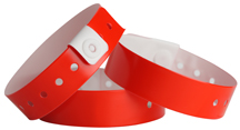 Vinyl Wristband Day - Glo Red - 500ct Box